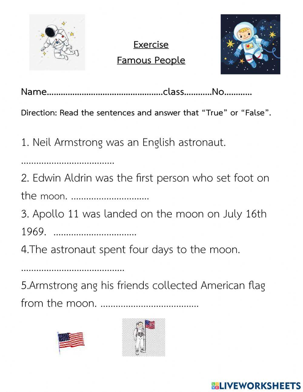 Neil Armstrong Worksheets