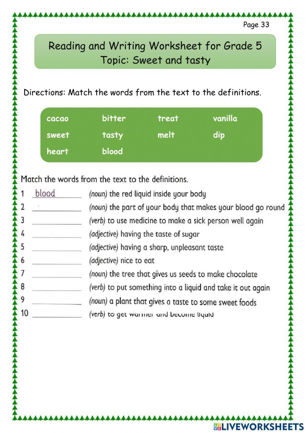 Unit 8 Sweet and tasty Grade 5