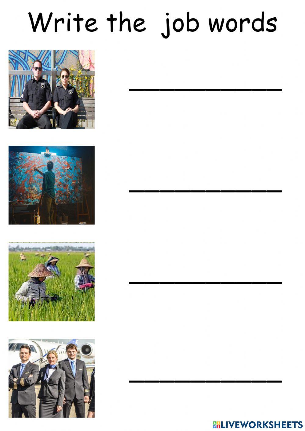 Write the  job words