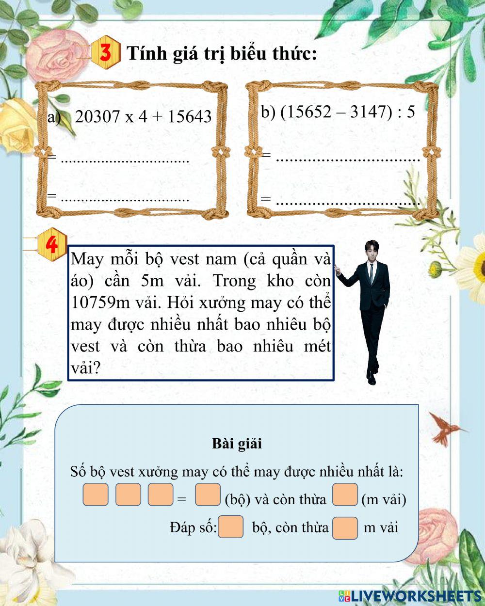 Bài tập cuối tuần 31