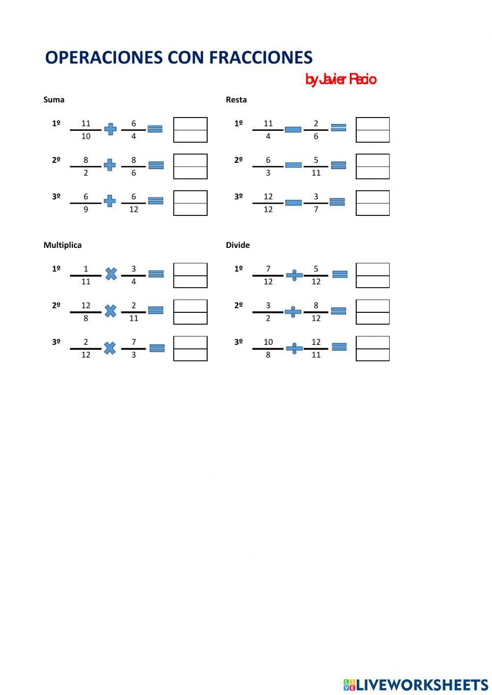 Operaciones fracciones 8