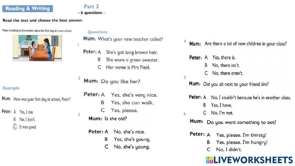 Test review 1 reading movers