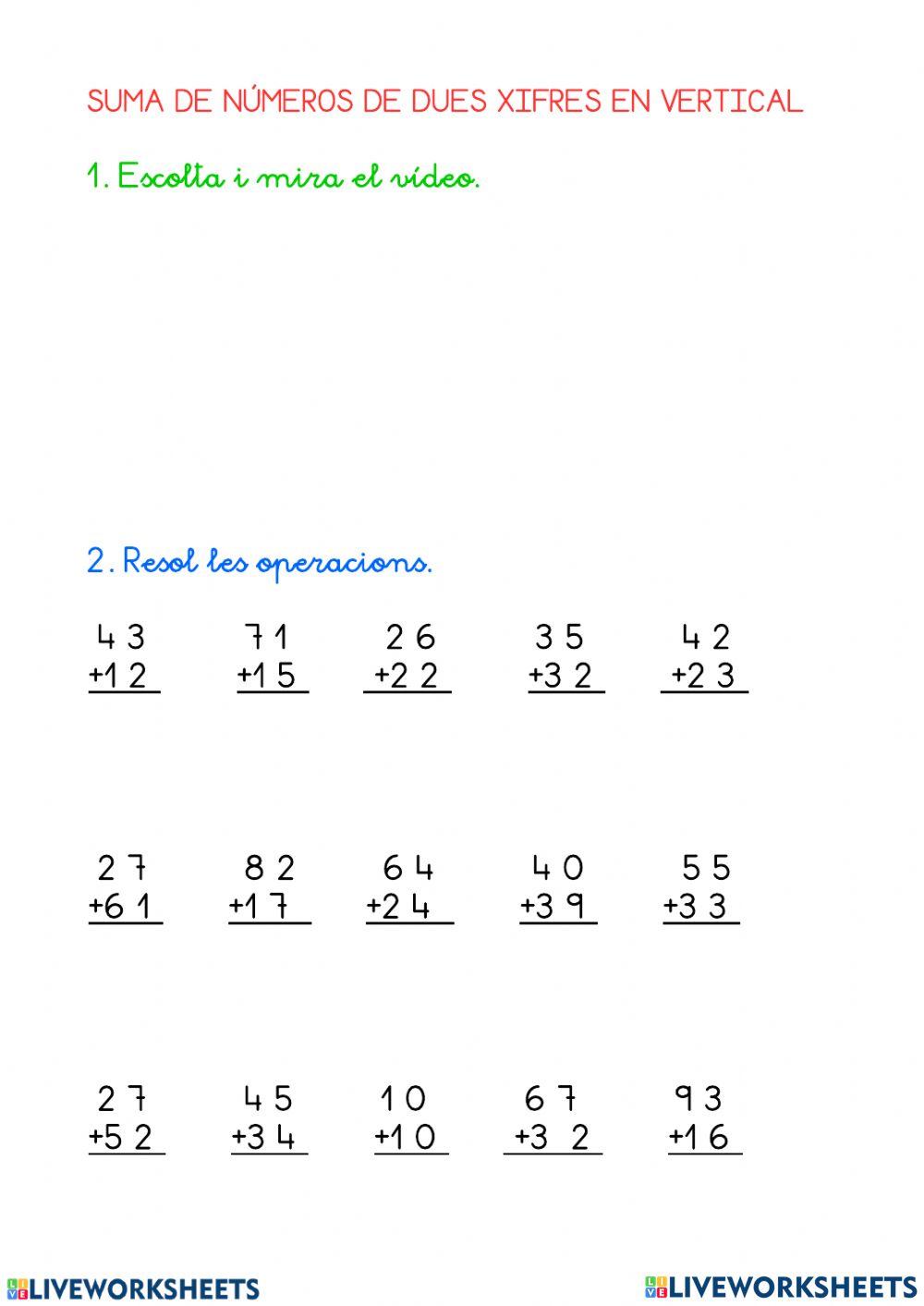sumes sense portar horitzontals