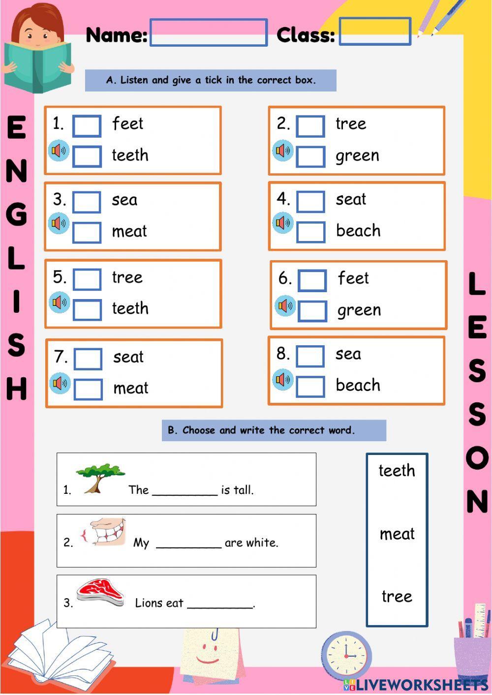 Listening long vowel e