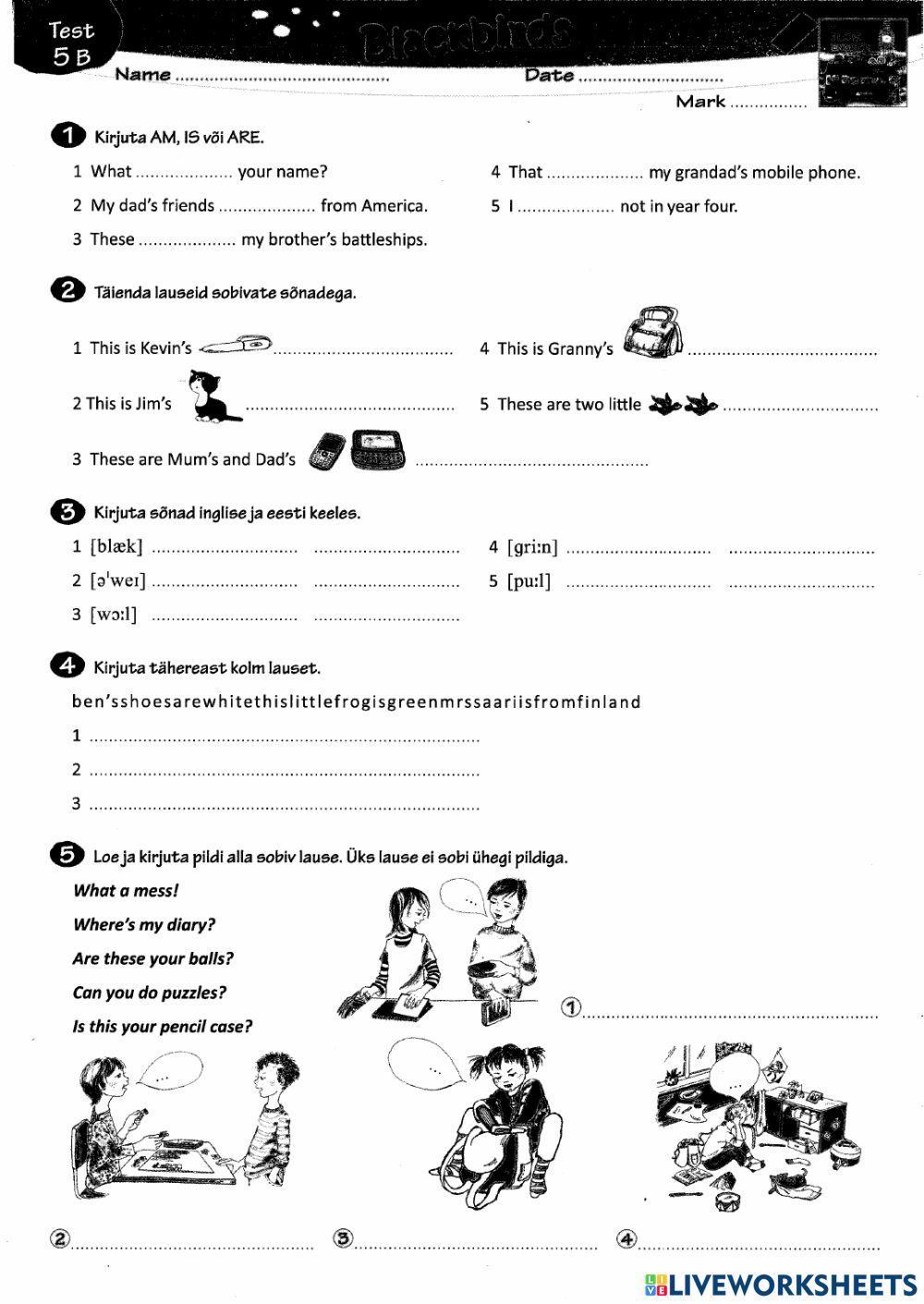 I love English 1 Unit 5 TEST