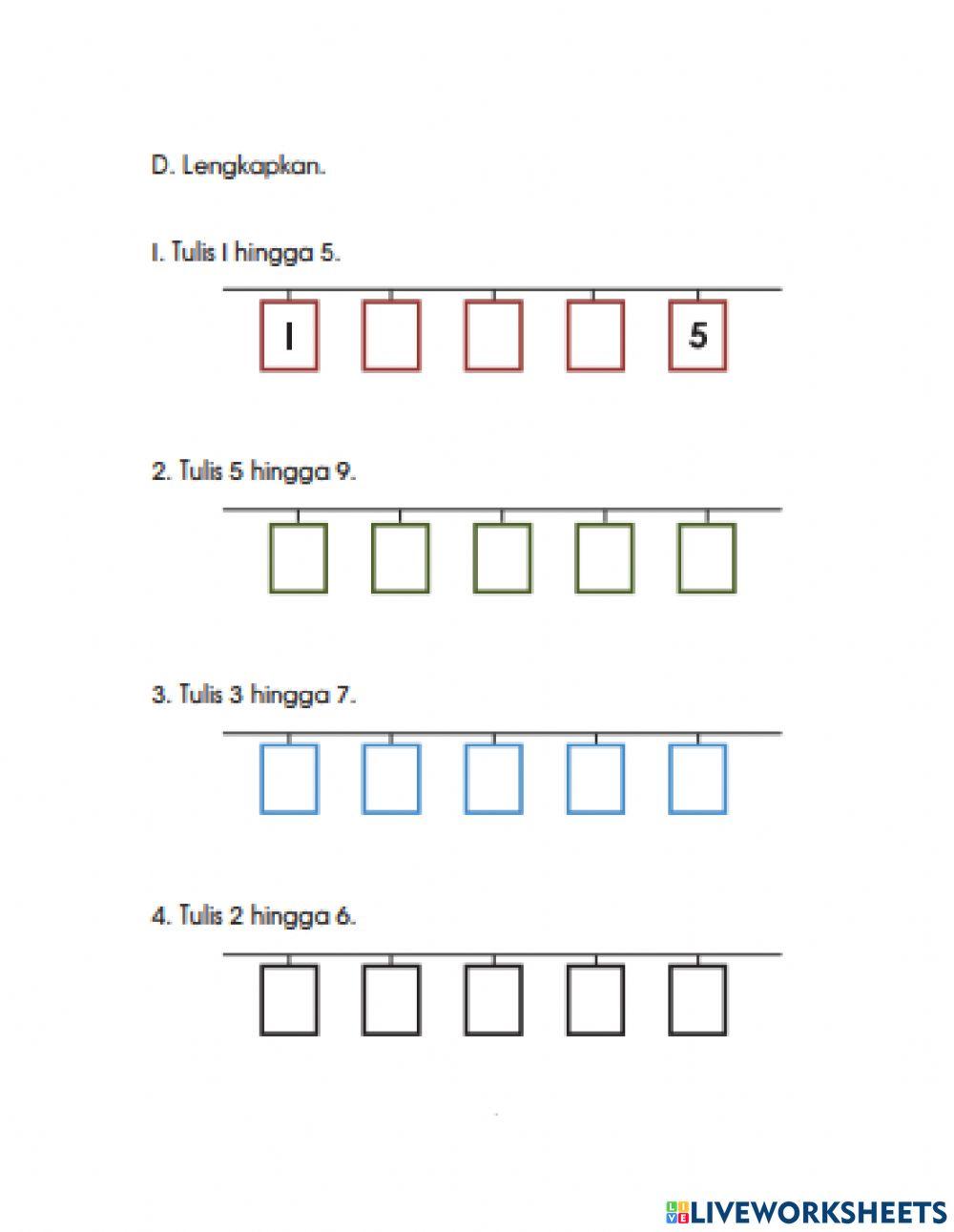 Nombor bulat lingkunagn 10 ( susunan nombor)
