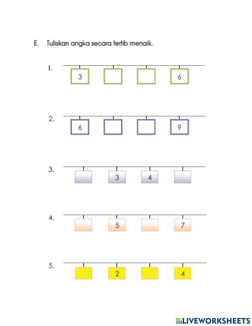 Nombor bulat lingkunagn 10 ( susunan nombor)