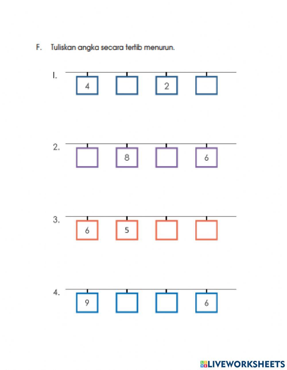 Nombor bulat lingkunagn 10 ( susunan nombor)