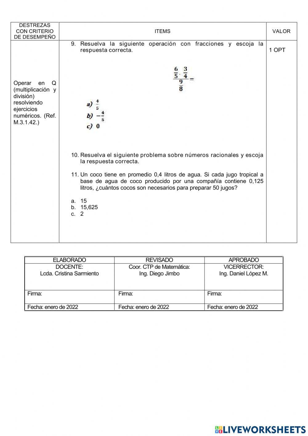Prueba parcial 2, 8vo EGB