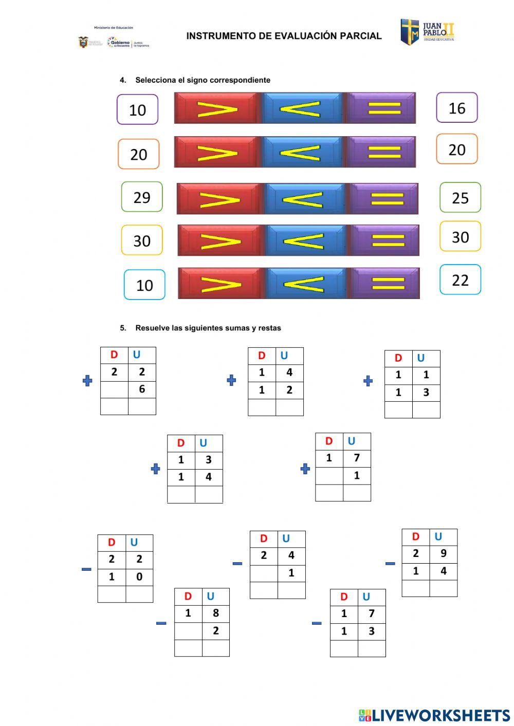 Evaluación de Matemáticas
