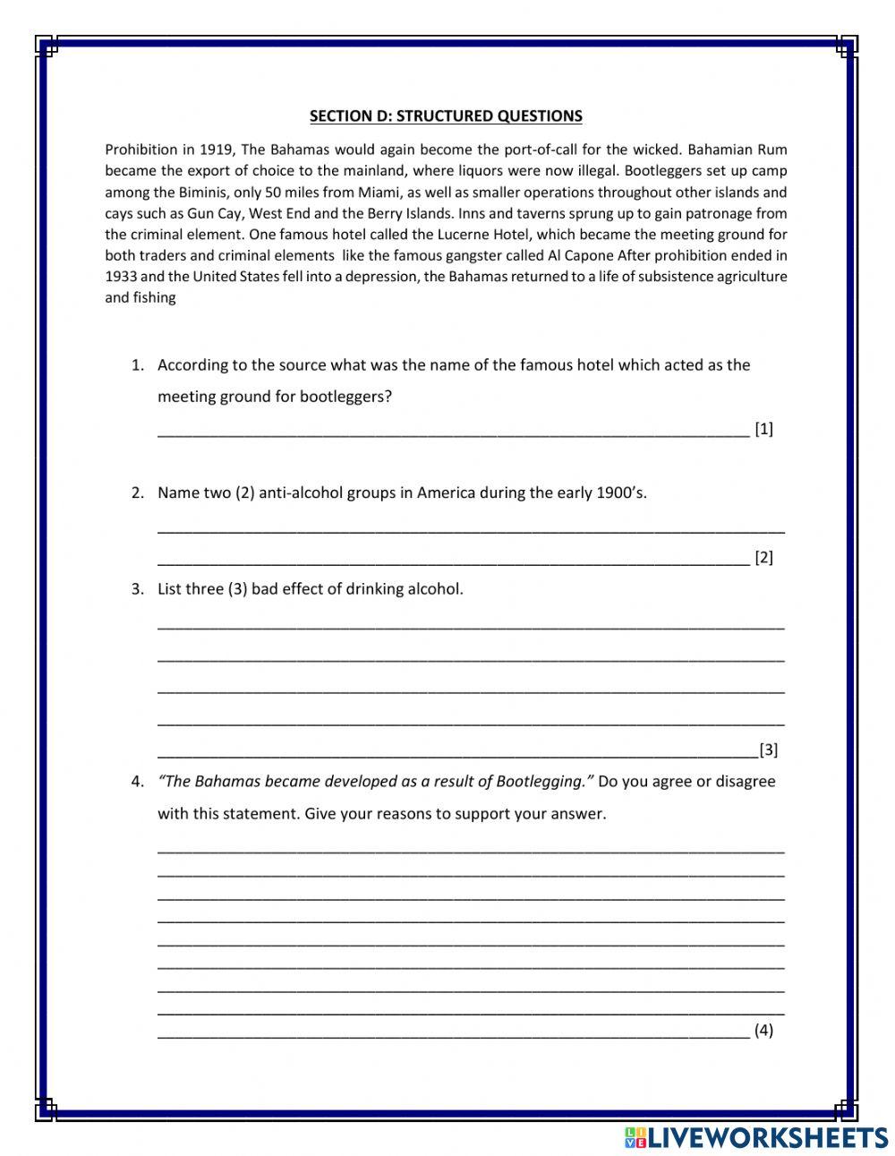 Bootlegging Worksheet
