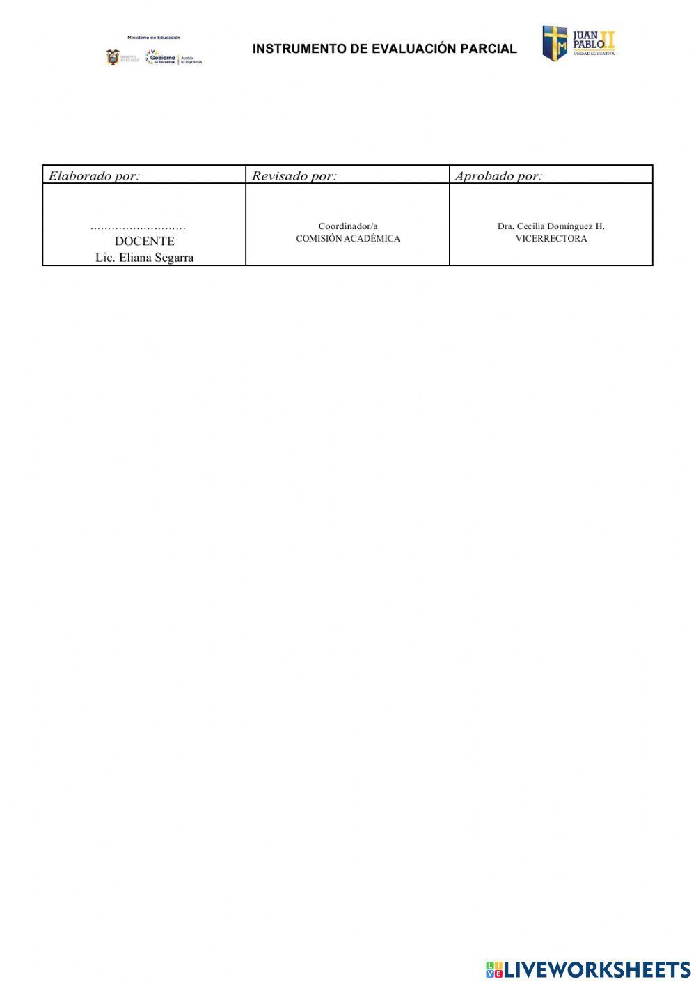 Evaluación de lengua y literatura