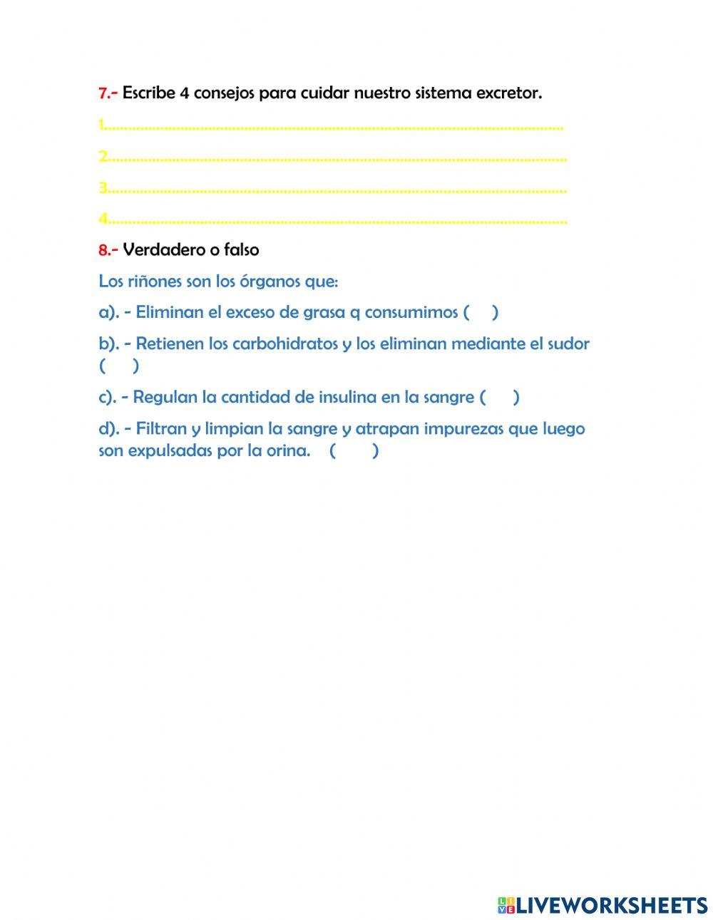 Evaluacion de 5to 2 ciencias naturales