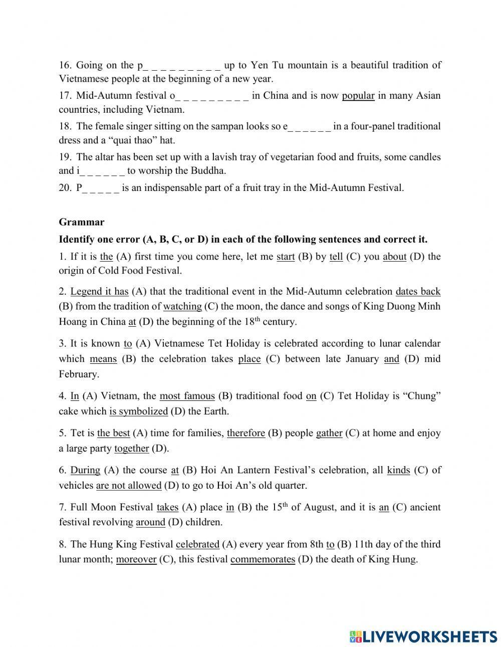 Revision - Vocab&Gram Unit 3