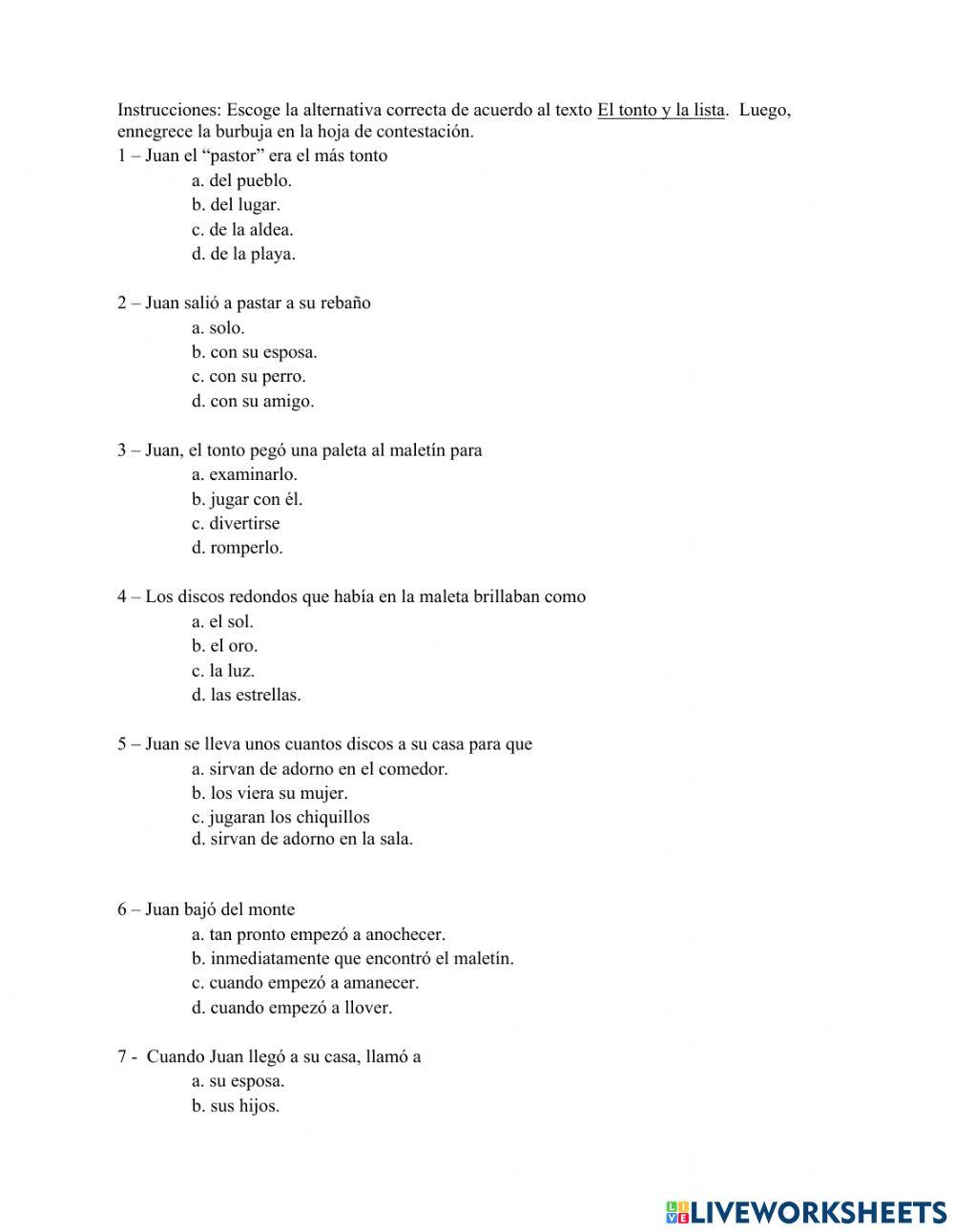 Comprensión Lectora