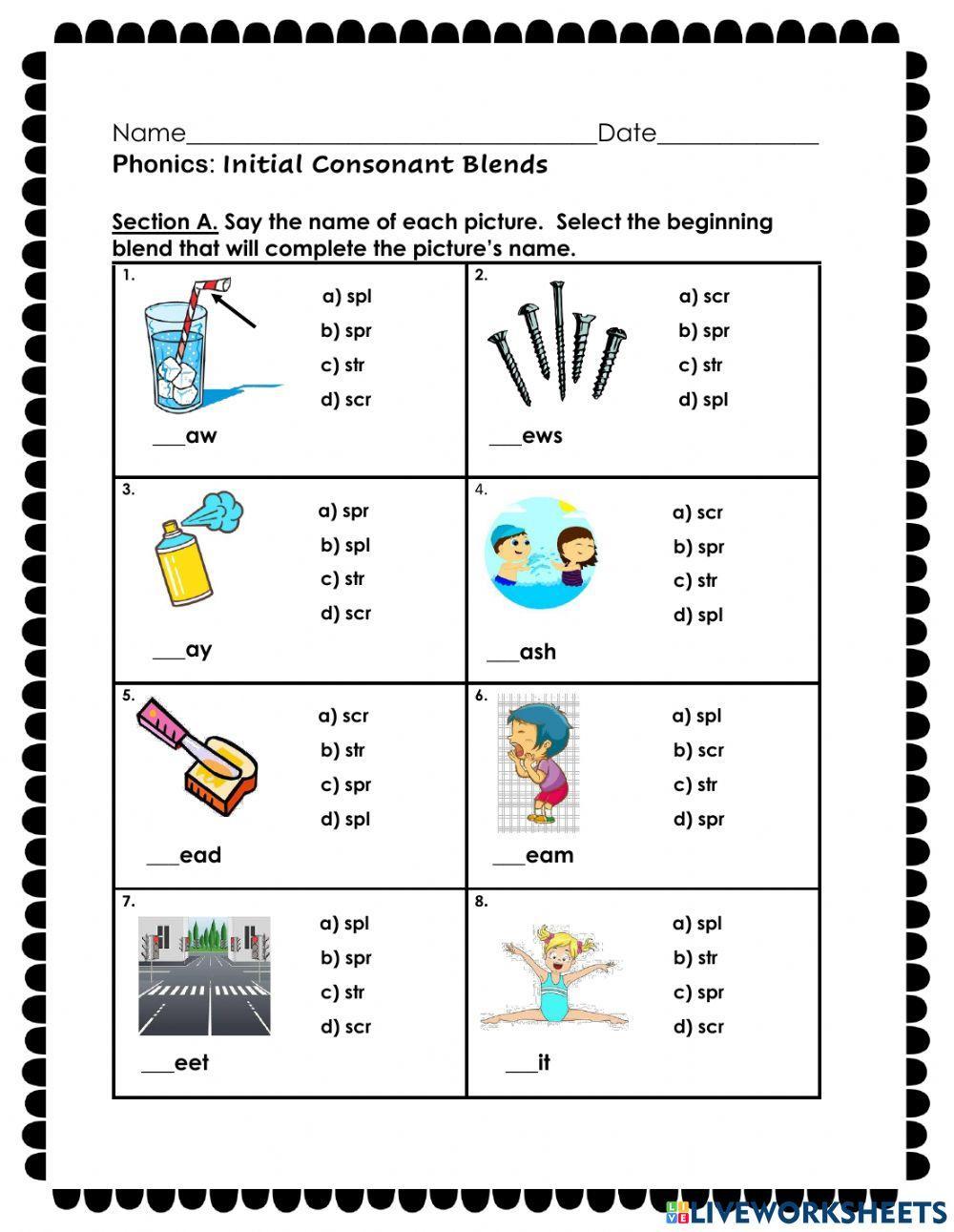 Consonant Blends 3 Letters