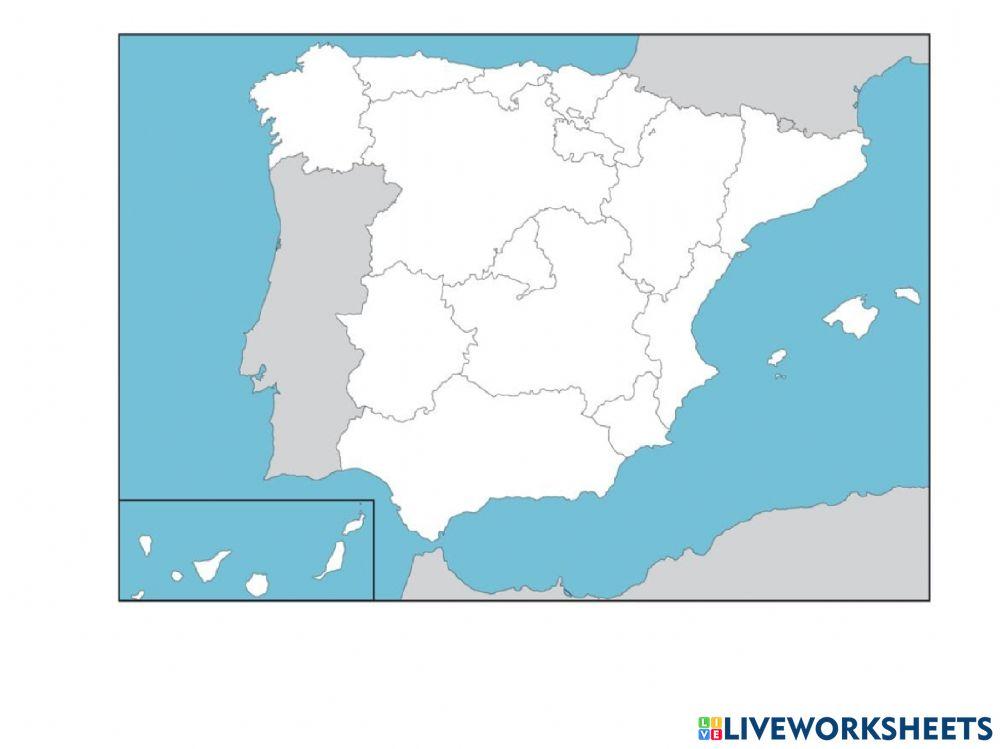 Mapa de España: capitales
