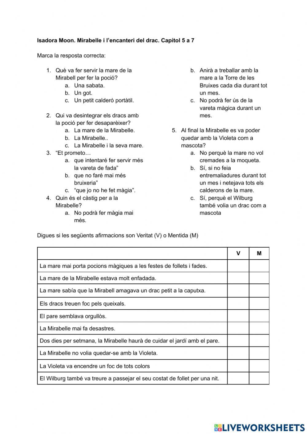 Isadora Moon. Mirabelle i l’encanteri del drac. Capítol 5 a 7