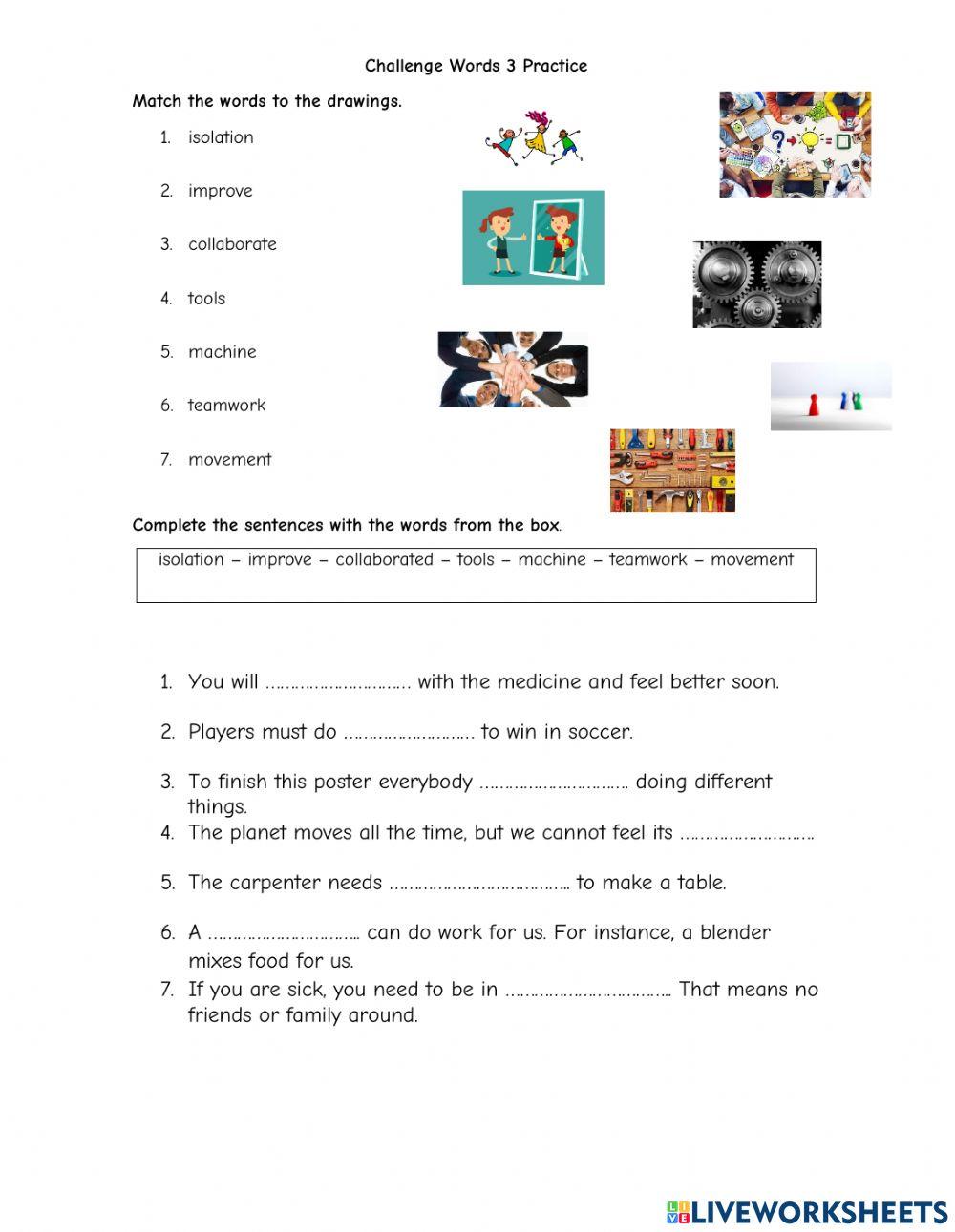 Challenge Words 3 Challenge Words 3