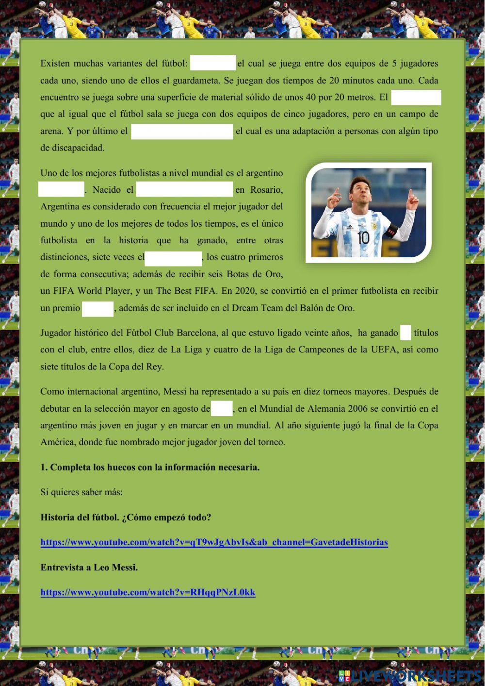 Para saber mas el fútbol