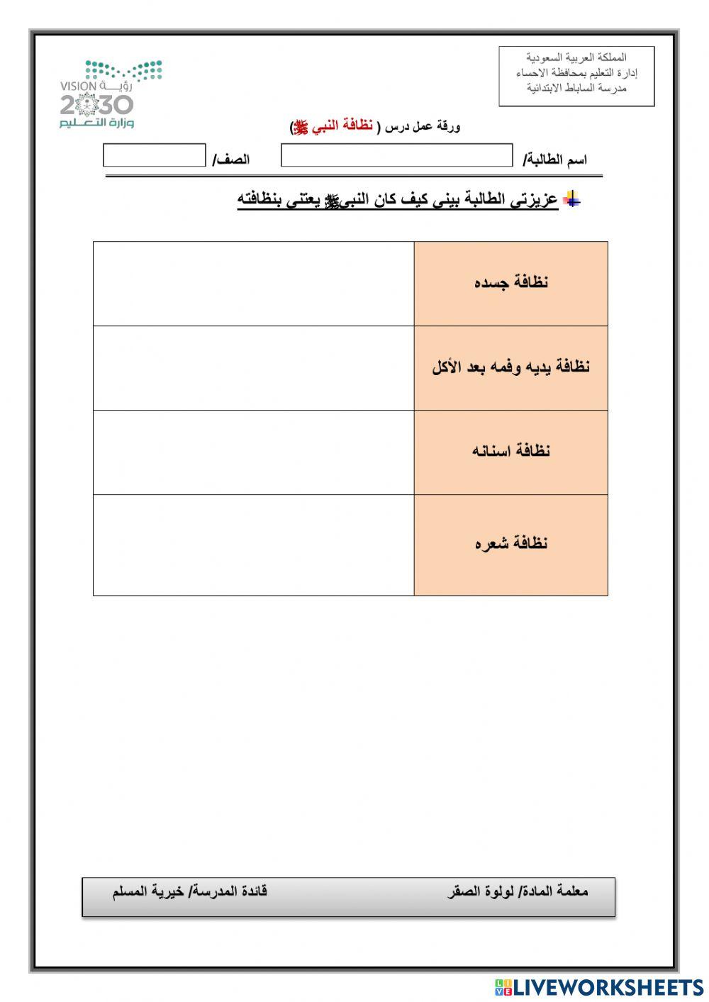 نظافة النبي