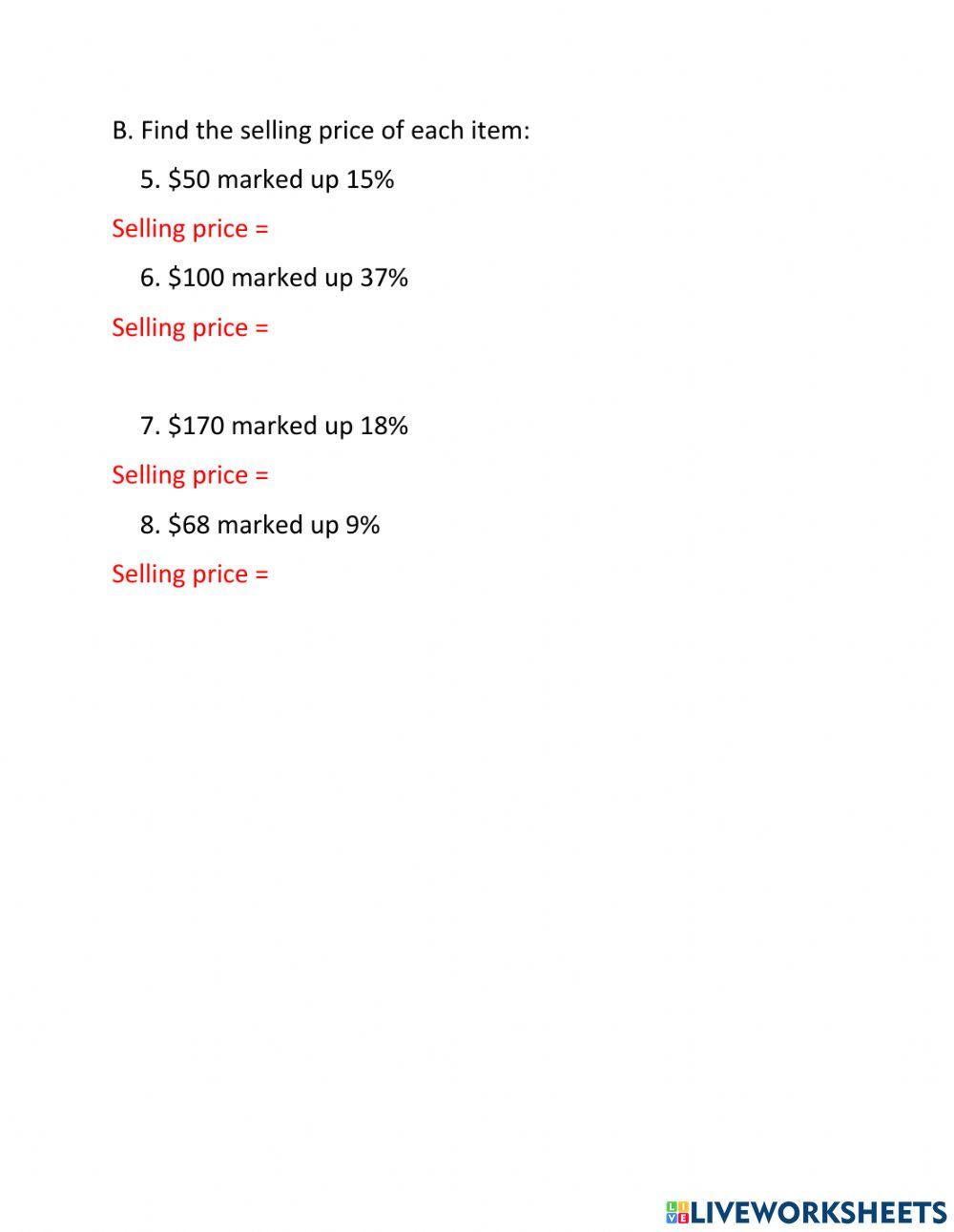 Percentage Increase and Decrease