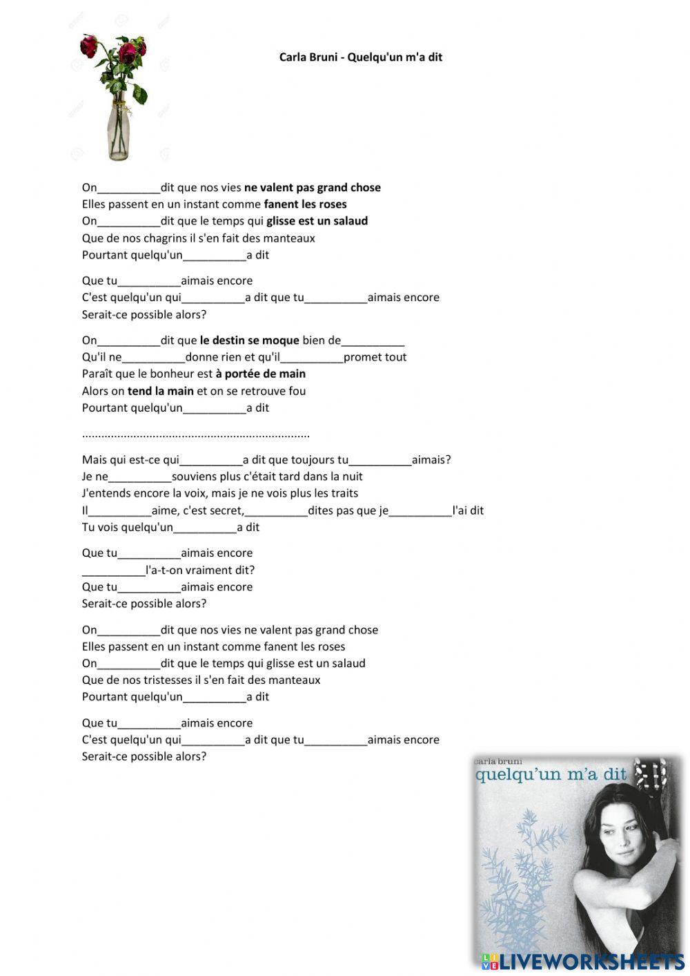 Carla Bruni - Quelqu'un m'a dit
