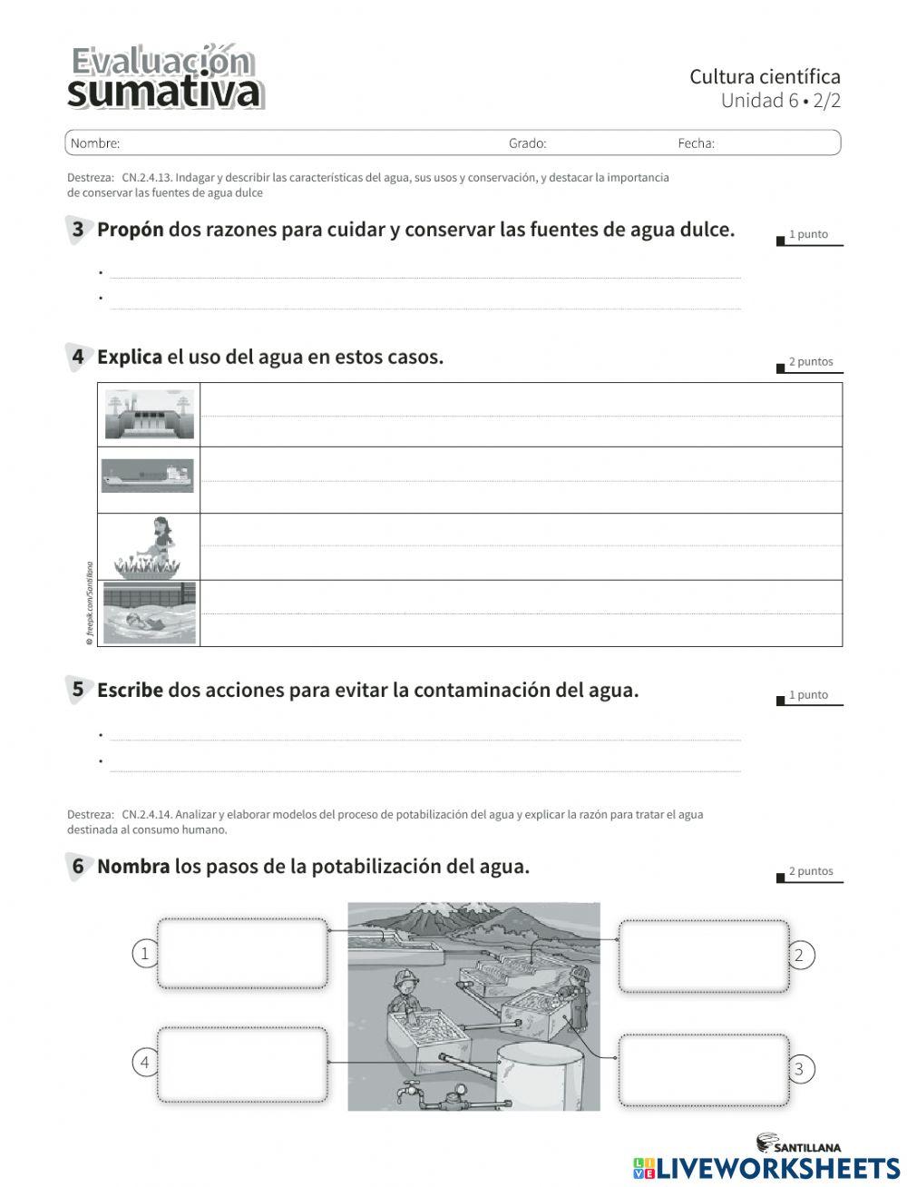 Características del agua