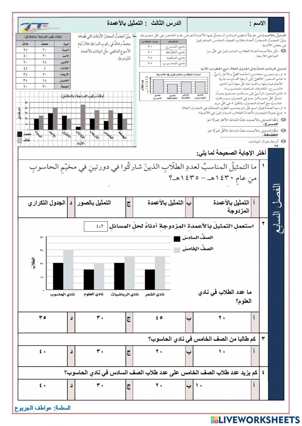 التمثيل بالأعمدة