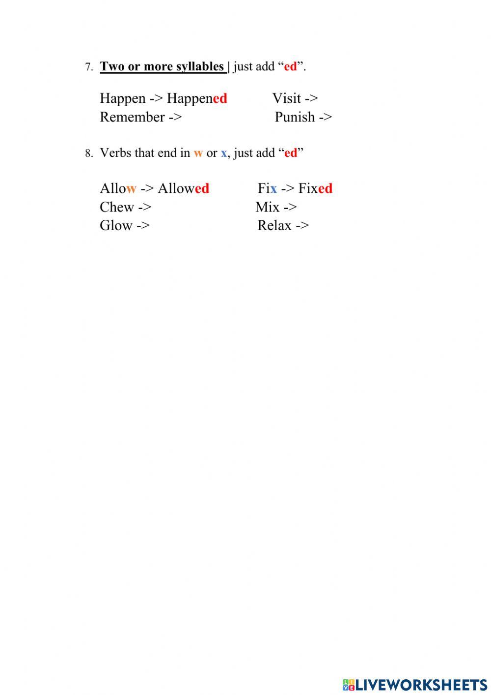 Past Simple - Regular Verbs
