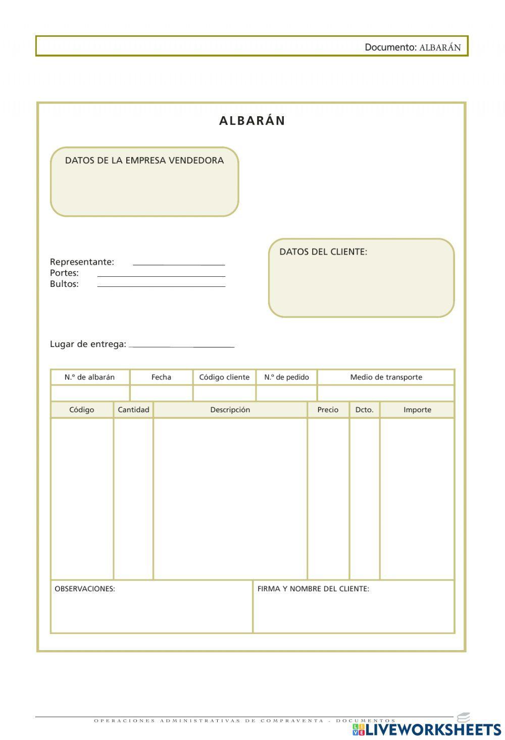 Albarán oro verde s.l.