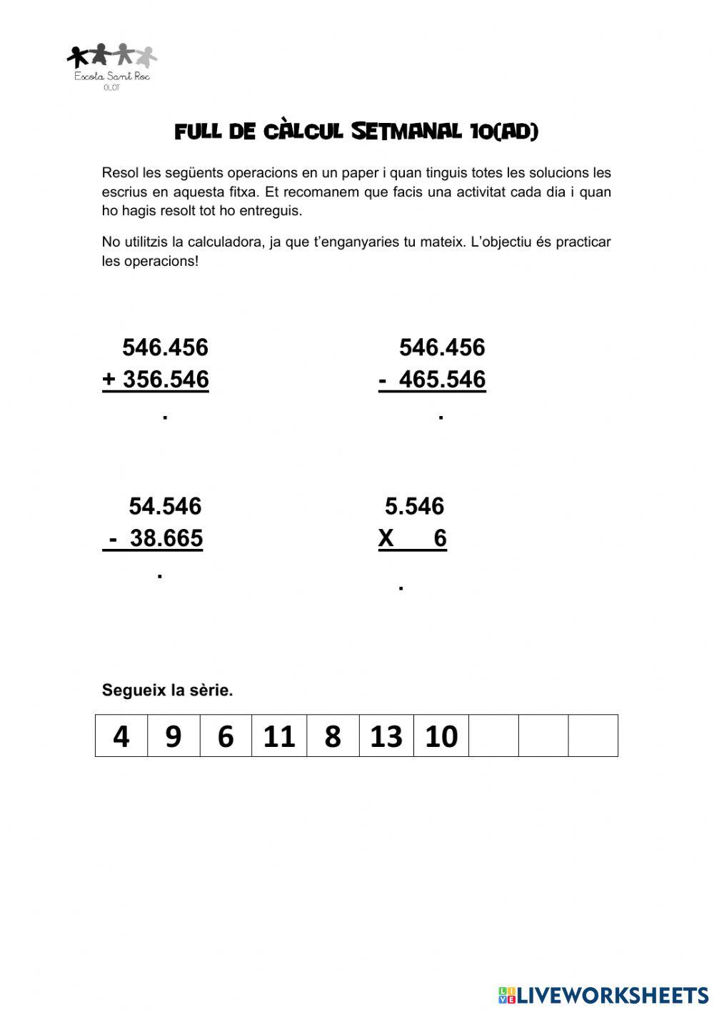 Full de càlcul 10-PI