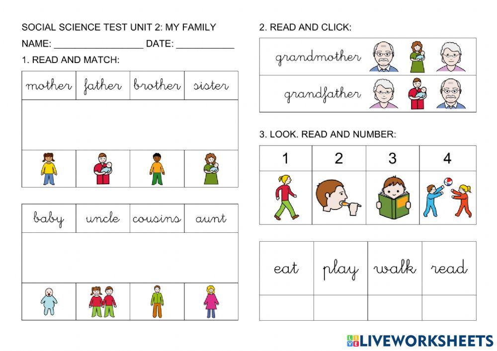 Social science unit 2: my family