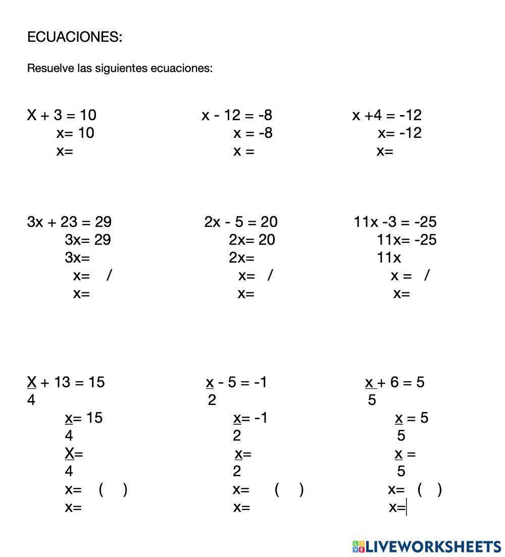 Ecuaciones de primer grado