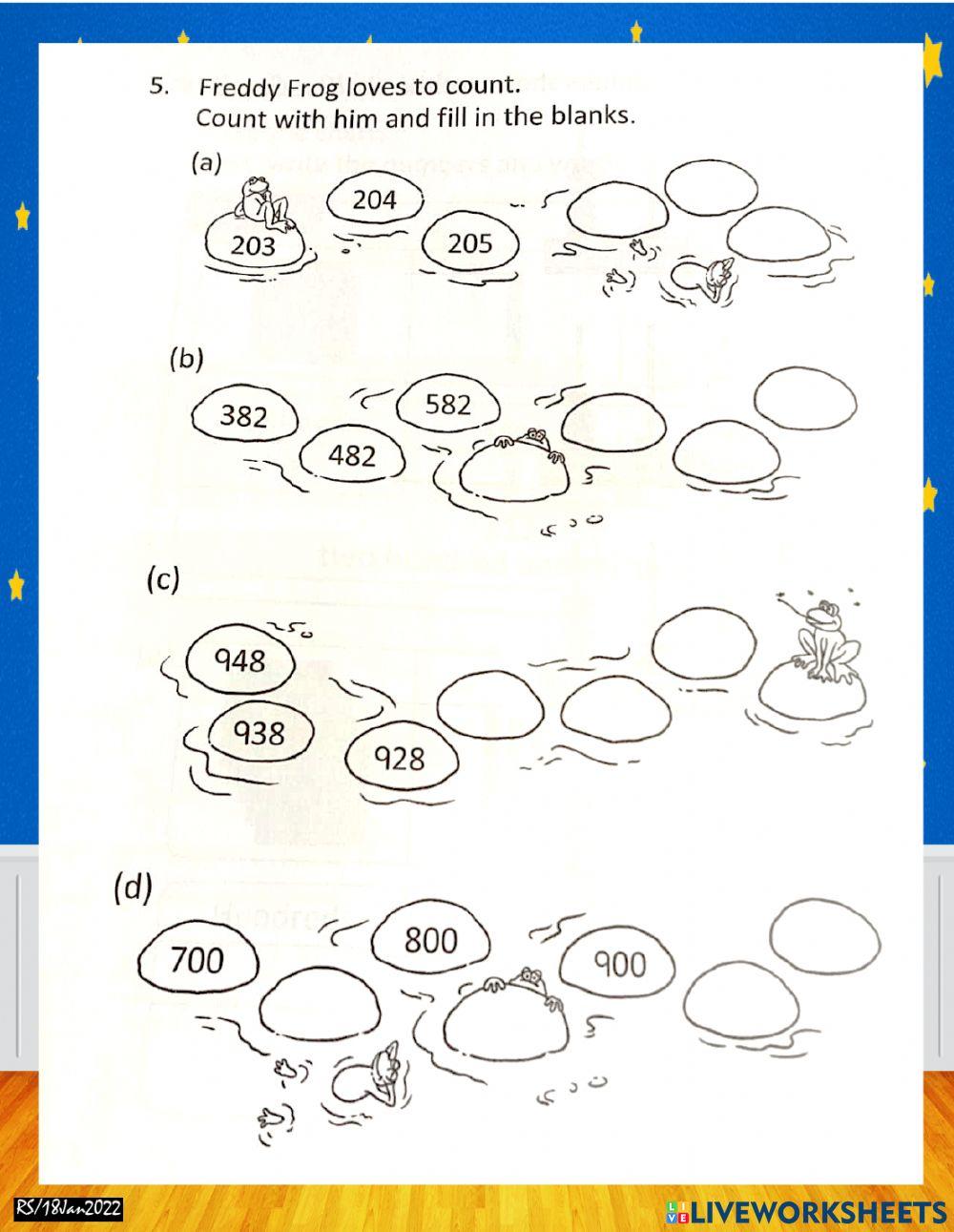 Count in 1s, 5s, 10s, 50s and 100s