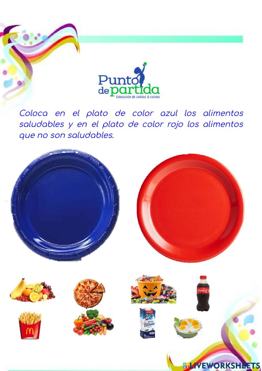 Alimentos saludables y alimentos no saludables