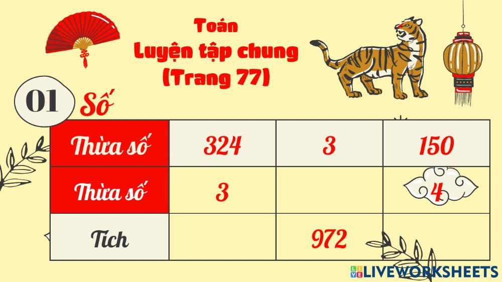 Luyện tập chung (Trang 77)