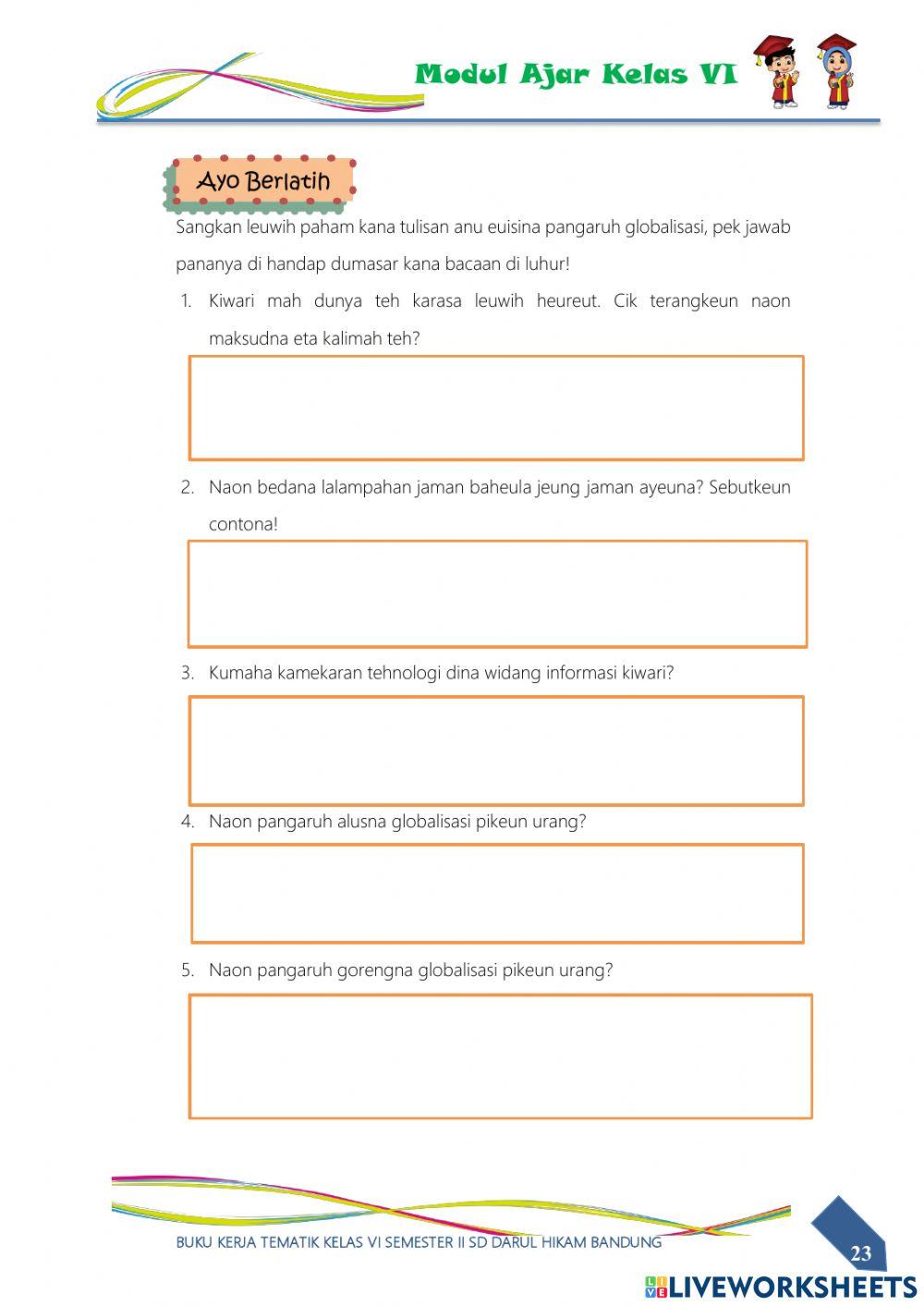 Ngajawab Pananya -Globalisasi-