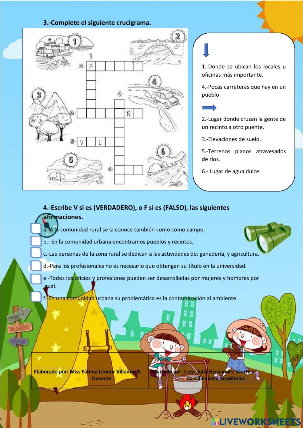 Comunidad rural-urbana-ocupaciones