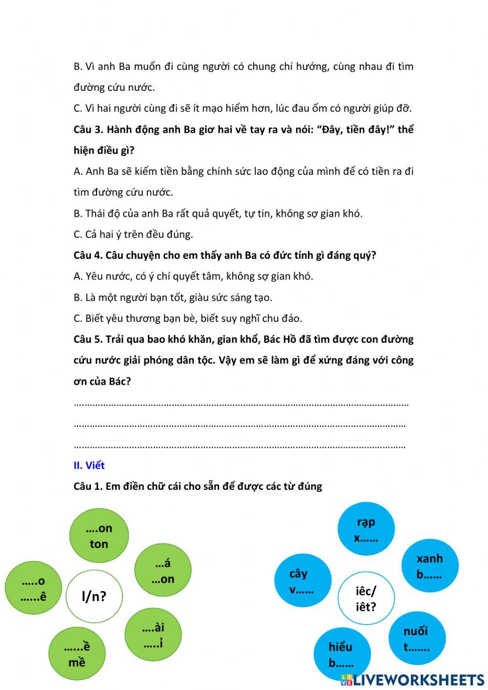 Đọc hiểu tuần 19