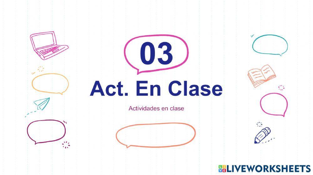 Actividad en clase Lengua y Literatura