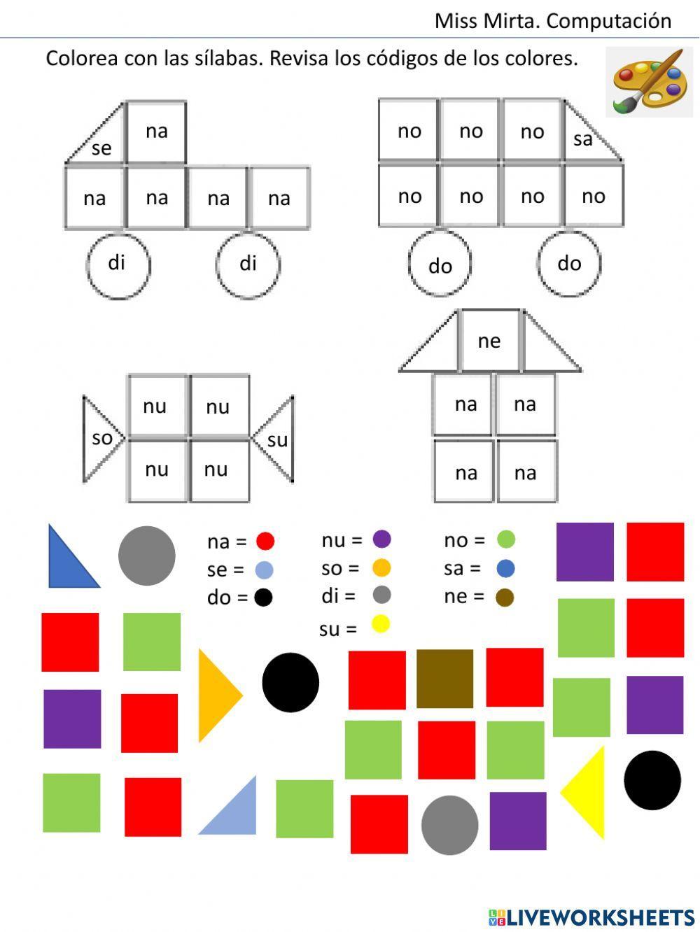 Colorea con sílabas