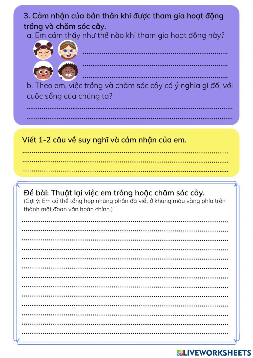 Thuật lại việc trồng cây - Tập làm văn lớp 2