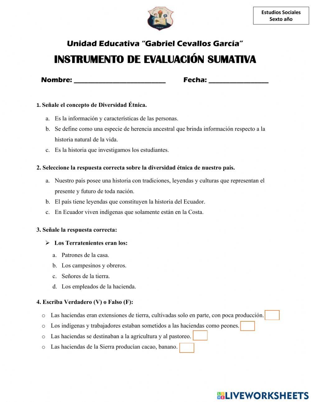 Examen Quimestral