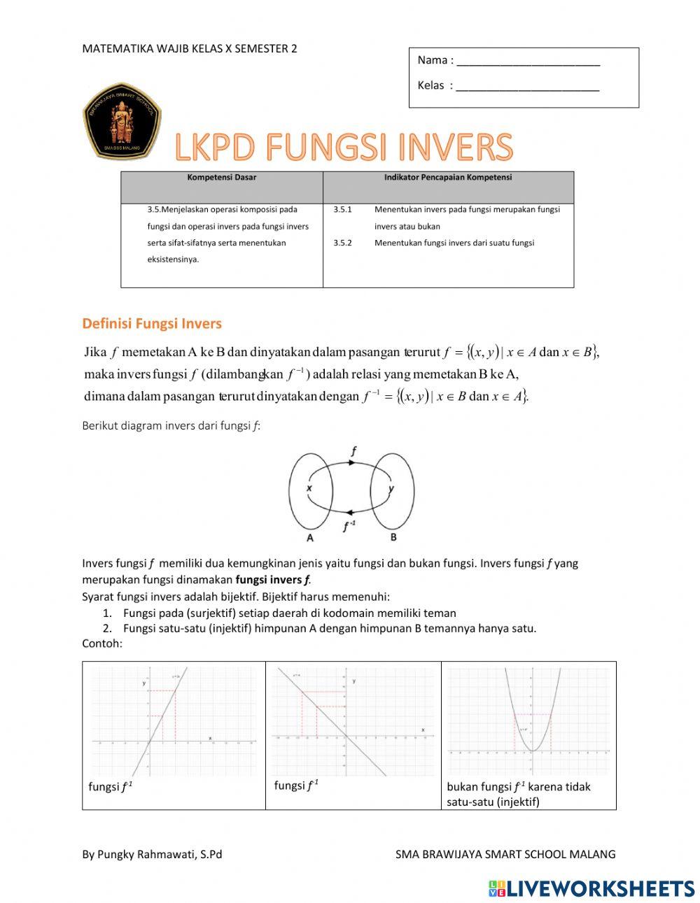 LKPD Fungsi Invers
