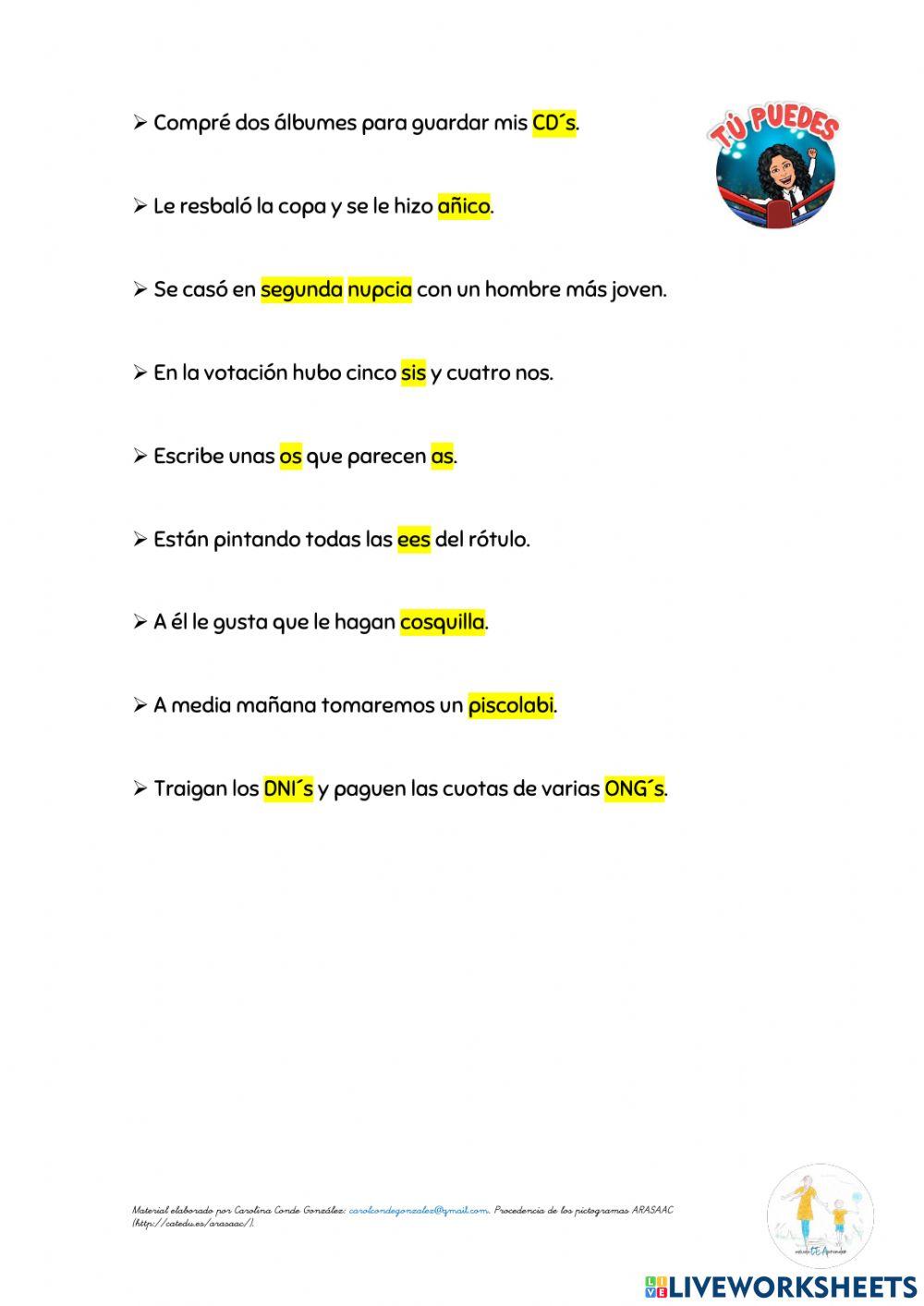 Homofonas,singular plural