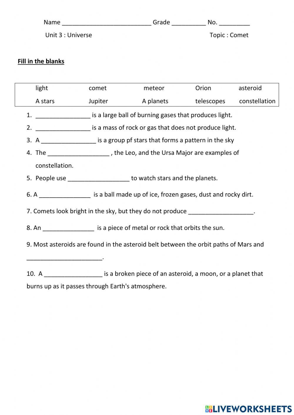 universe-online-activity-for-grade-8-live-worksheets