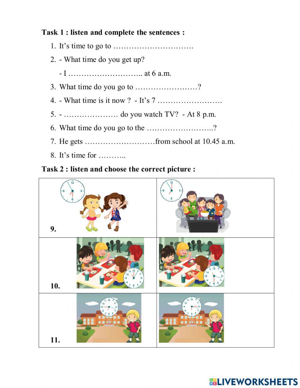 English test 1 grade 4