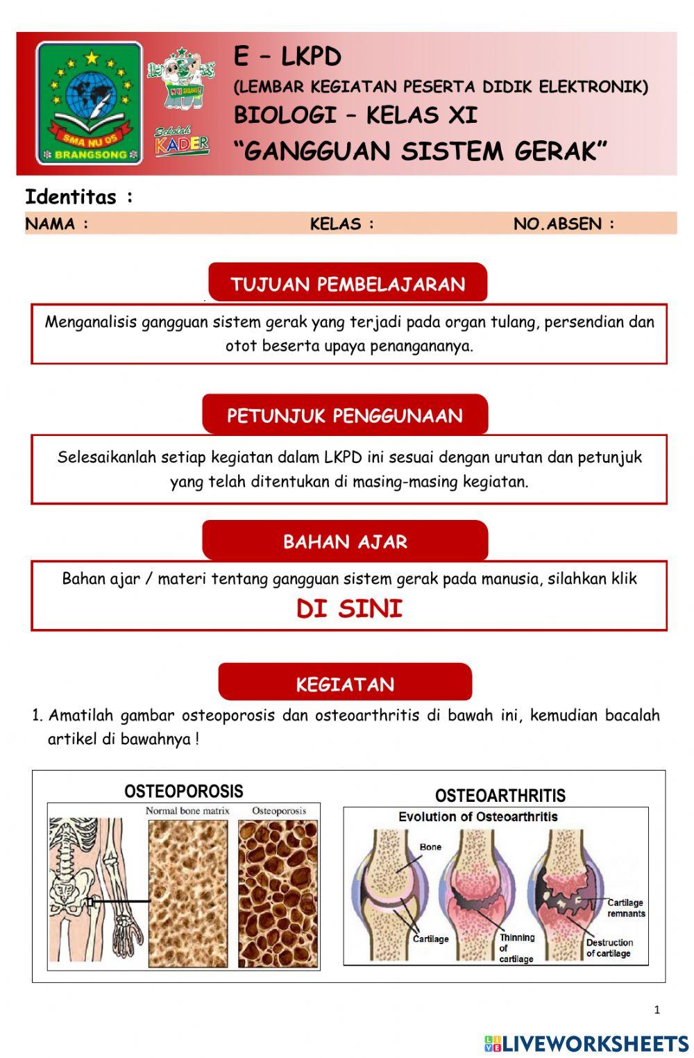Lkpd biologi gangguan sistem gerak