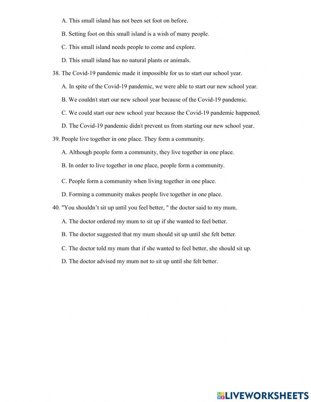 Thi lop 10 - PRACTICE TEST 10